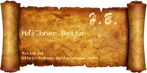 Hübner Betta névjegykártya